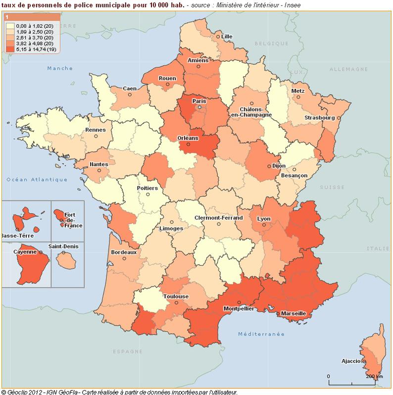 Police municipale  Effectifs par commune  Data.gouv.fr