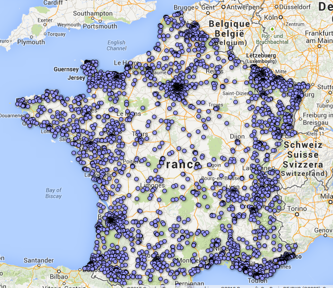 Carte De France Des 22 100 Pharmacies Data Gouv Fr   5b83031899463cb5dc3ee9cb01a177 